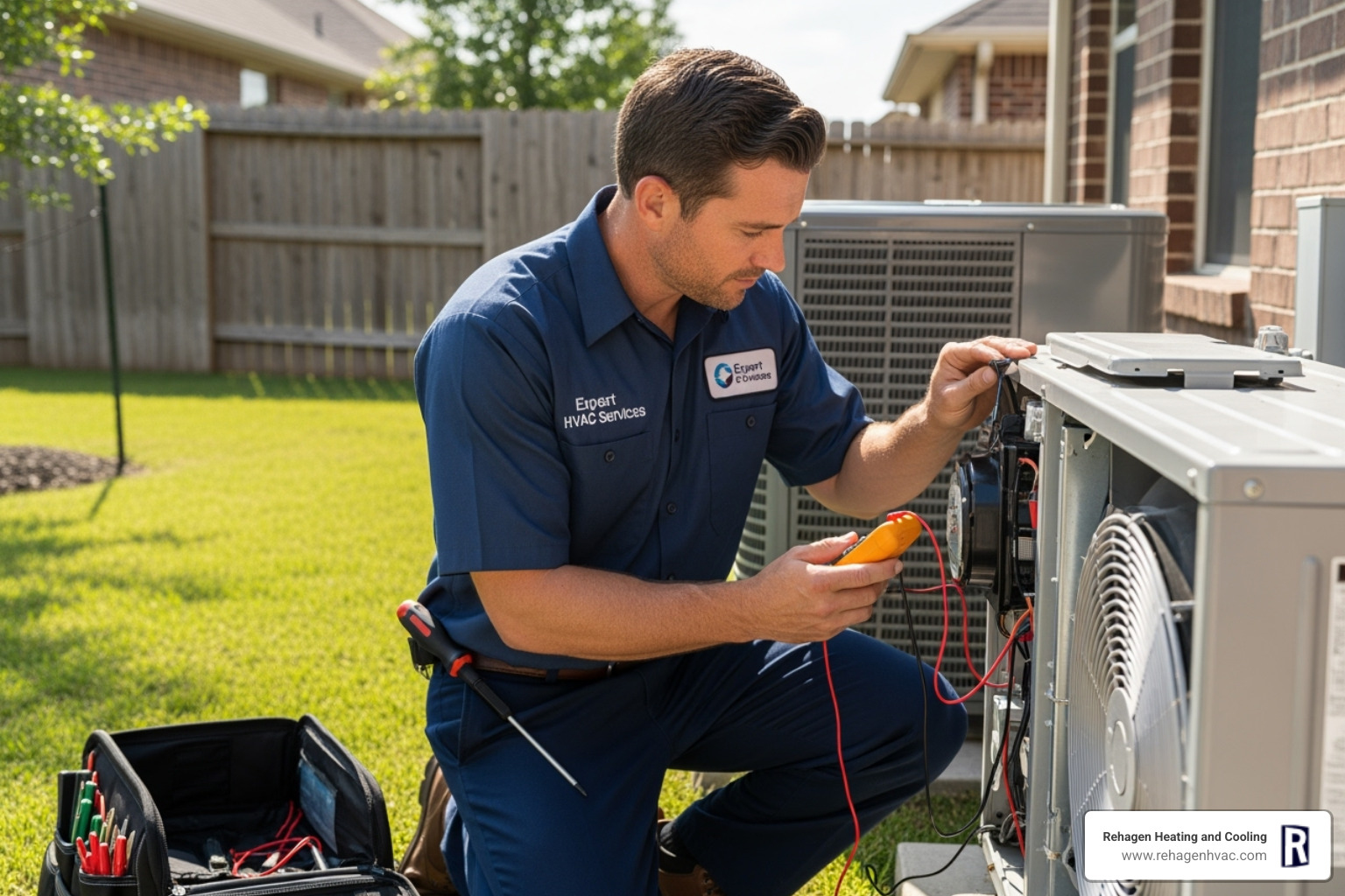 Technician performing routine maintenance on an HVAC unit, highlighting the importance of regular check-ups - emergency hvac westphalia Technician performing routine maintenance on an HVAC unit, highlighting the importance of regular check-ups - emergency hvac westphalia