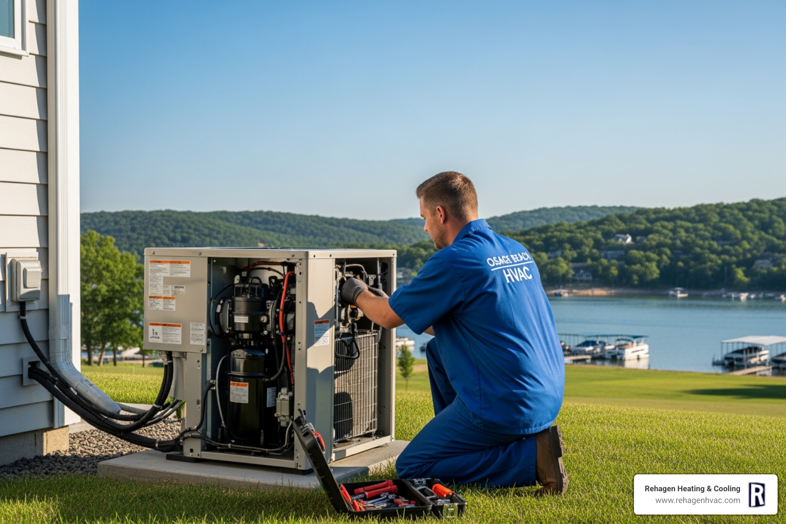 Infographic showing the heat pump cycle: in winter, heat pumps extract warmth from outdoor air and transfer it inside to heat your home; in summer, the cycle reverses to remove heat from indoor air and release it outside for cooling, with arrows indicating refrigerant flow direction and seasonal operation modes - heat pump repair in osage beach mo Infographic showing the heat pump cycle: in winter, heat pumps extract warmth from outdoor air and transfer it inside to heat your home; in summer, the cycle reverses to remove heat from indoor air and release it outside for cooling, with arrows indicating refrigerant flow direction and seasonal operation modes - heat pump repair in osage beach mo