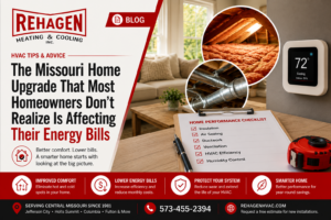 Missouri home energy efficiency evaluation helping homeowners reduce utility bills and improve HVAC performance