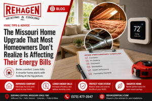 Missouri home energy efficiency evaluation helping homeowners reduce utility bills and improve HVAC performance