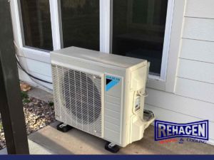 Outdoor heat pump system providing energy-efficient heating and cooling for homes in Mid-Missouri.